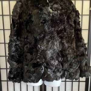 VINTAGE SOMERSET FURS Black Rabbit Fur Size L